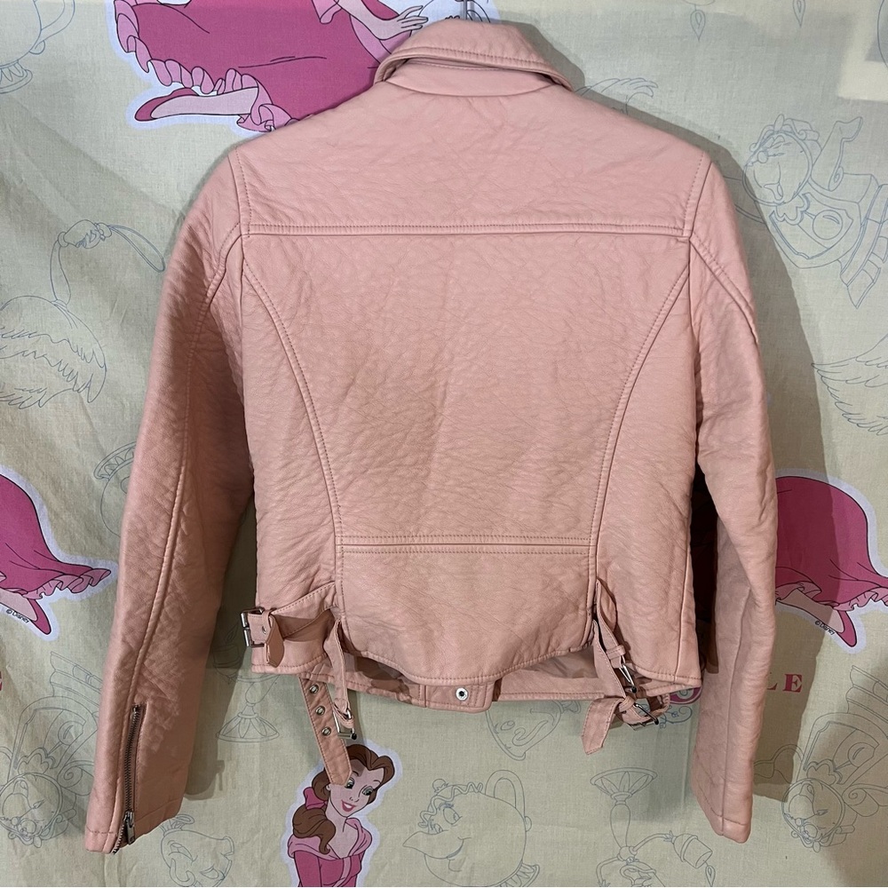 Forever 21 Blush Faux Leather Biker Jacket - Picture 3 of 10